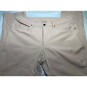 Lululemon ABC Pant Classic Fit Warpstreme Tan Khaki Mens 33 Trousers Casual
